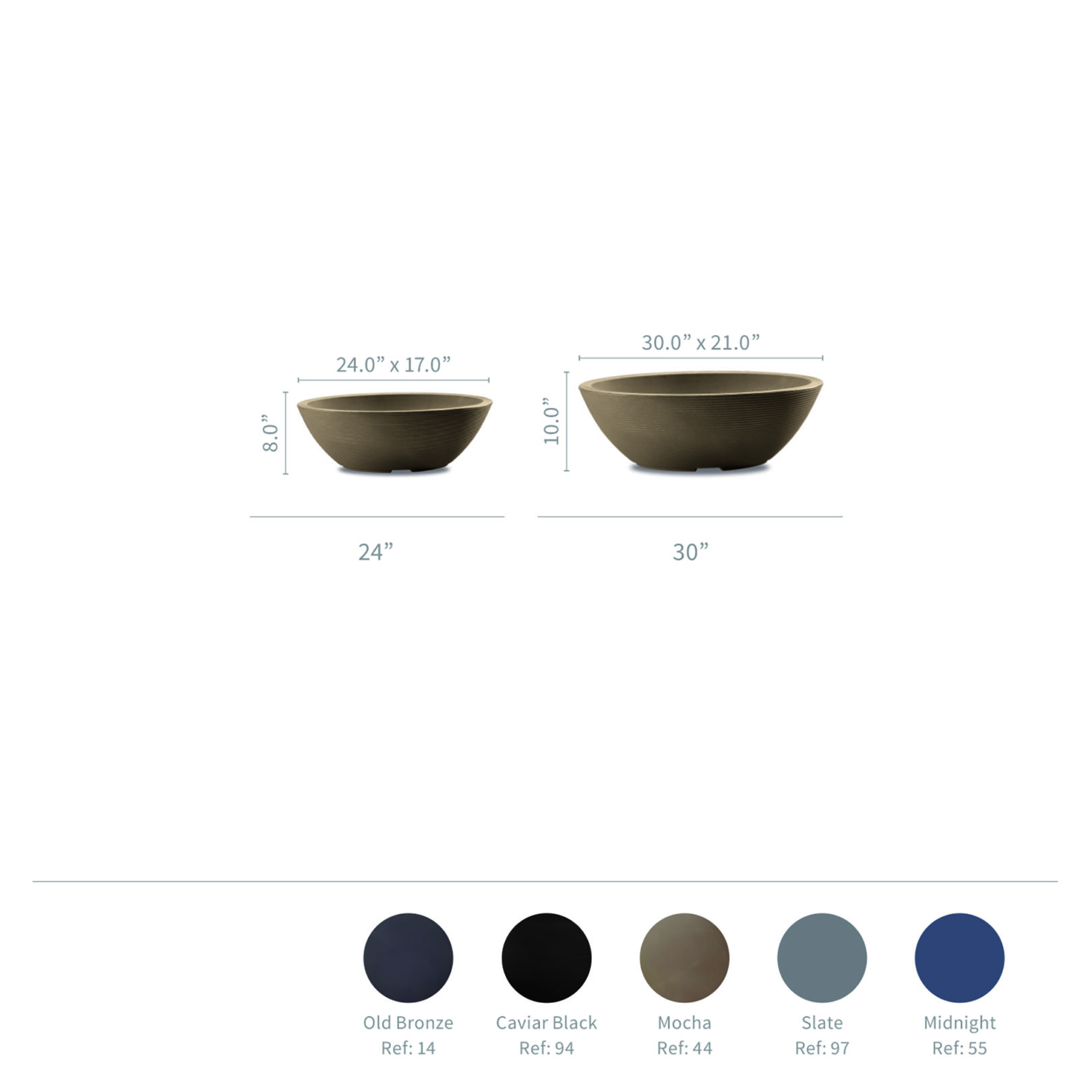 Delano Oval bowls specifications