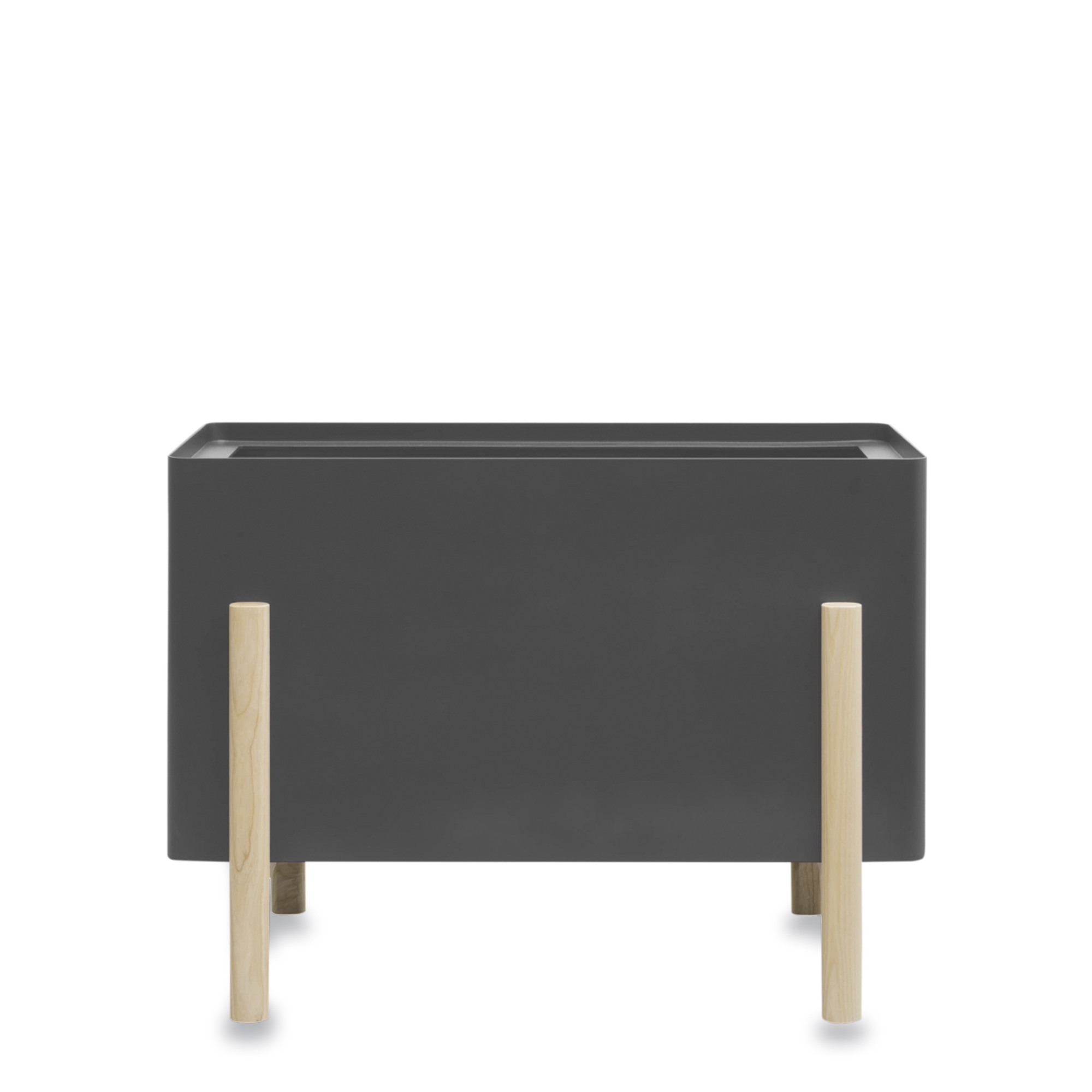 Fuse Rectangular planter in lead grey