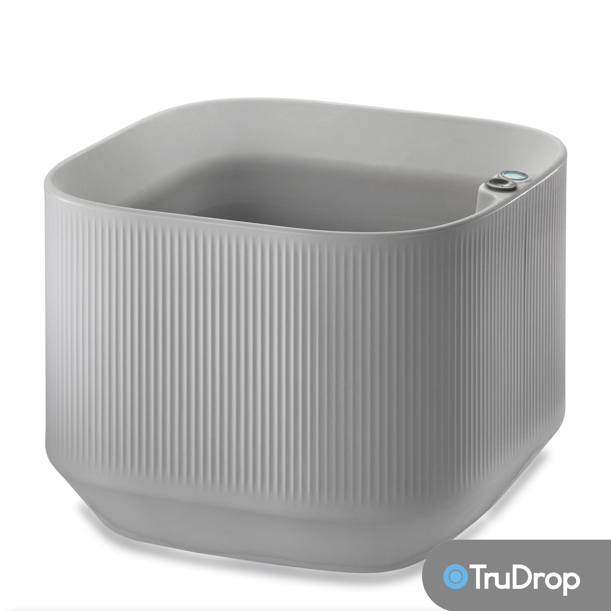 mod low square planter in ash grey