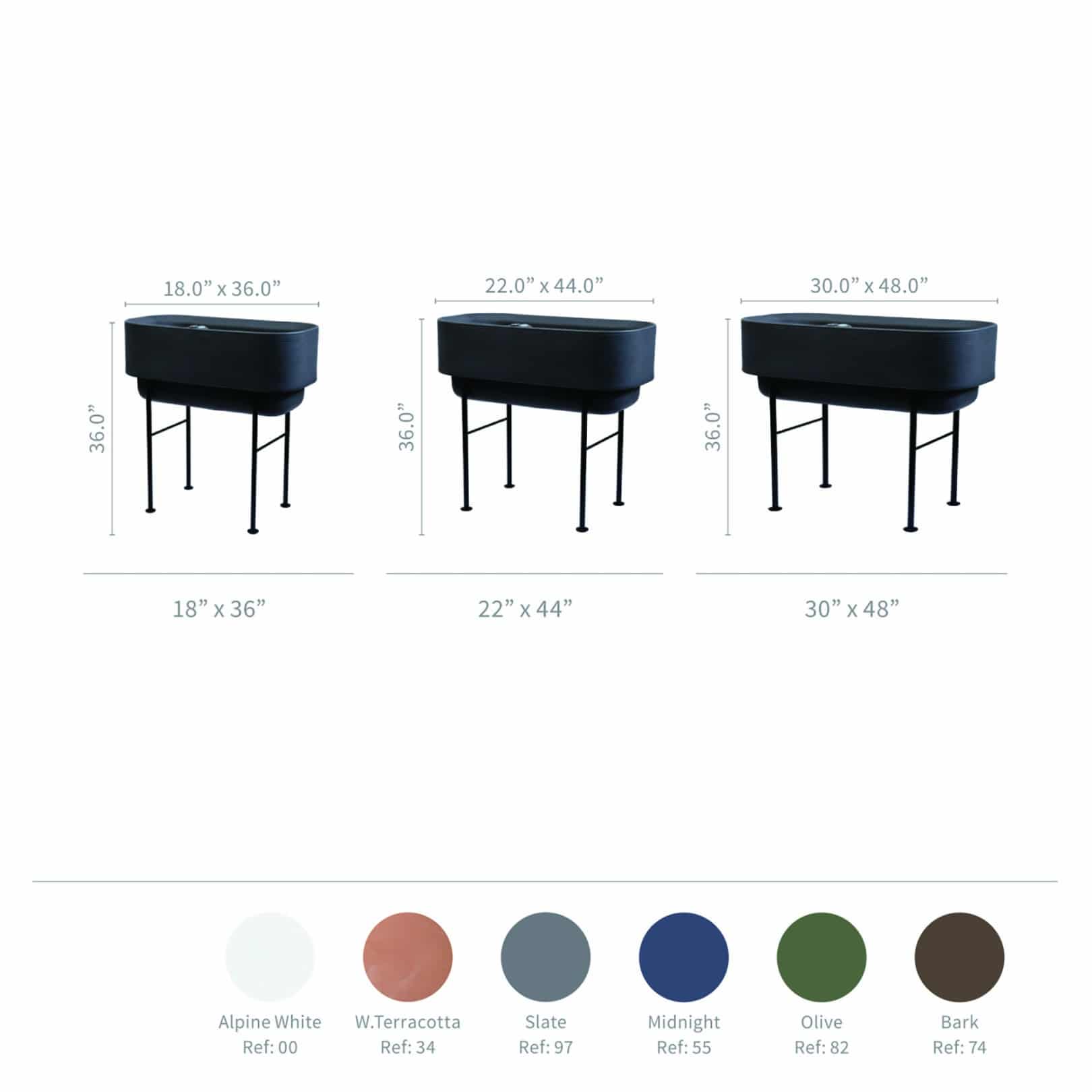 Nest planters specifications