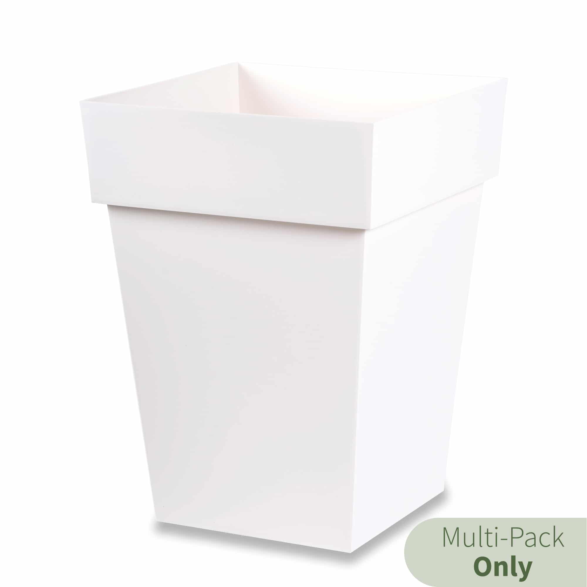 Pierre tall square planters in white